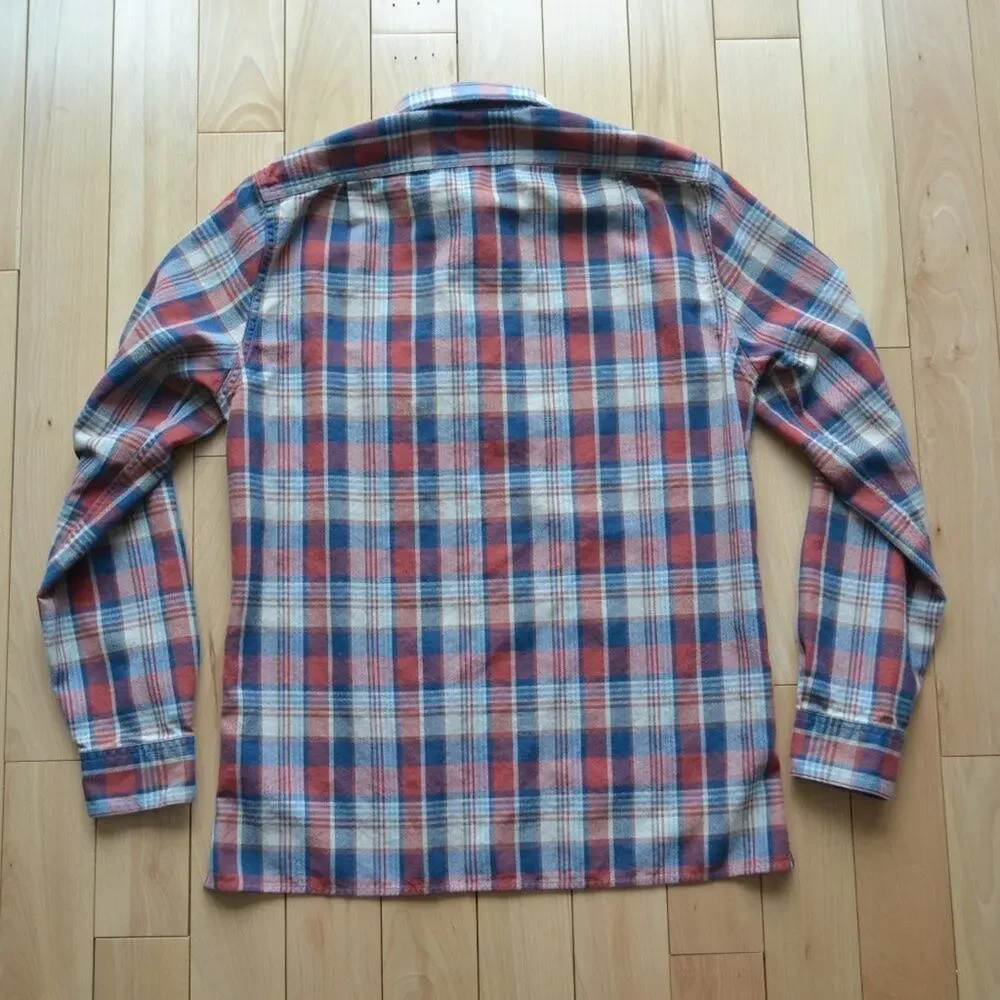 J Crew New York Half Button Down Plaid Flannel Shirt Size Small